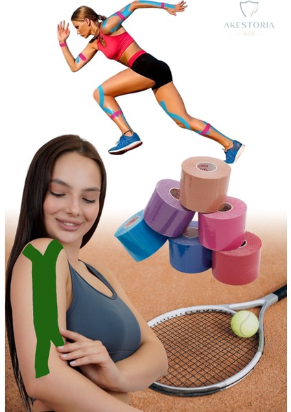Kinezyo Sporcu Bandı Destekleyeci Bandı Koyu Yeşil 5 M x 5 cm KT-001