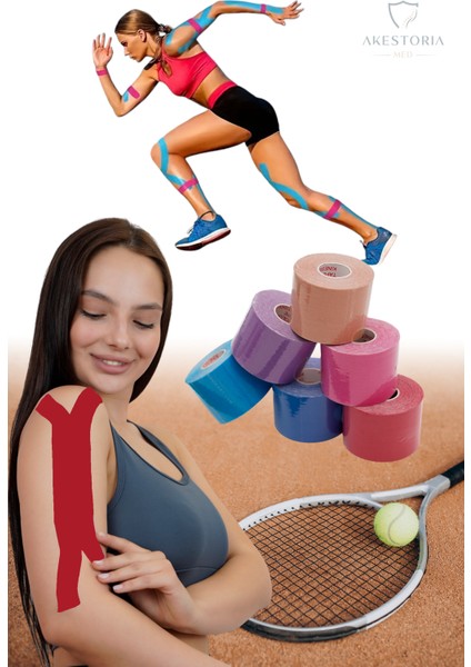 Kinezyo Sporcu Bandı Destekleyeci Bandı Kırmızı 5 M x 5 cm KT-006