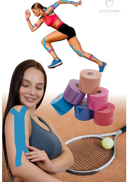 Kinezyo Sporcu Bandı Destekleyeci Bandı Mavi 5 M x 5 cm KT-008