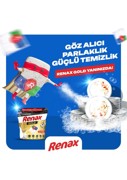 Renax Gold Bulaşık Makinesi Kapsülü 30 Lu -6 Paket