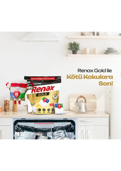 Renax Gold Bulaşık Makinesi Kapsülü 30 Lu -6 Paket