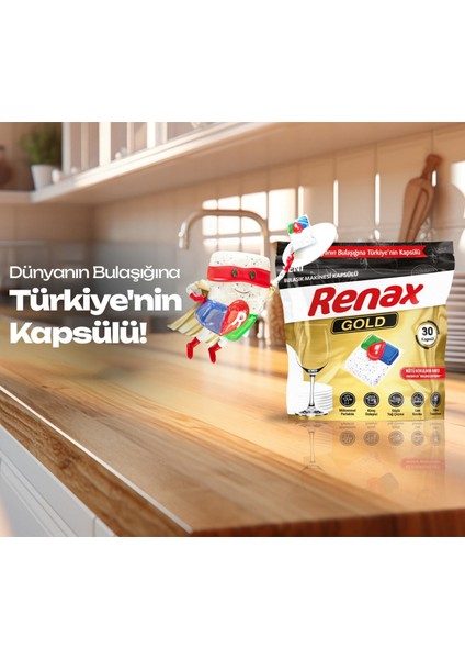 Renax Gold Bulaşık Makinesi Kapsülü 30 Lu -6 Paket