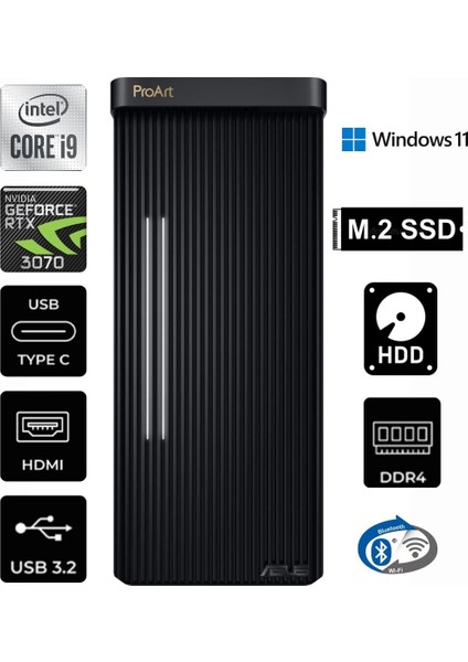 Proart PD500TC-711700160X-K-392 I9-11900KF 16GB Ram 4tb M.2 8tb HDD 8gb RTX3070 W11P Masaüstü Bilgisayar