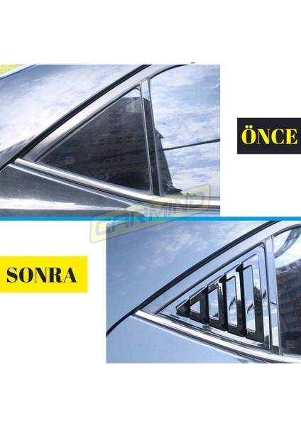 Toyota Corolla Kelebek Cam Vizörü Piano Black 2014-2018 modelleri