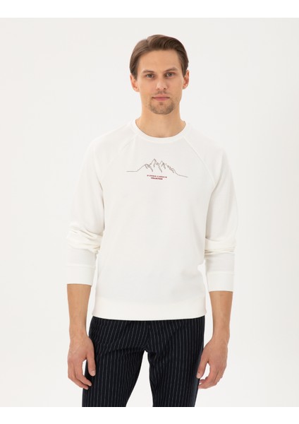 Pierre Cardin Erkek Ekru Regular Fit Sweatshirt 50290611-VR019