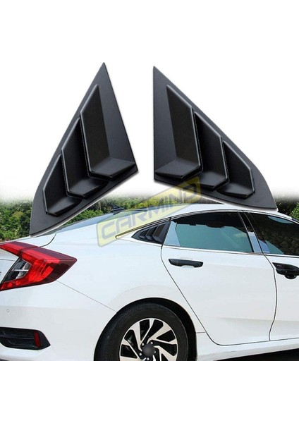 Honda Civic Fc5 Sedan Uyumlu Kelebek Cam Vizörü Piano Black 2016-2021