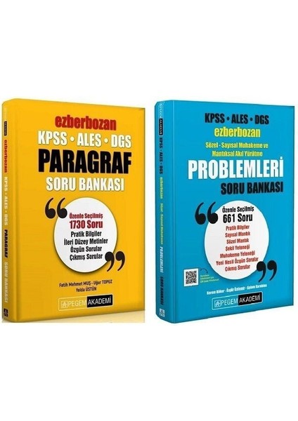 KPSS ALES DGS Paragraf Soru Bankası - Problemler Ezberbozan Soru Bankası 2'li Set