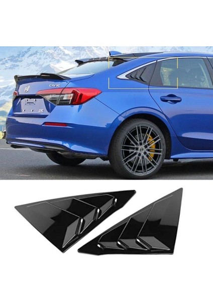 Honda Civic Fe1 Uyumlu Kelebek Cam Vizörü Piano Black 2022-