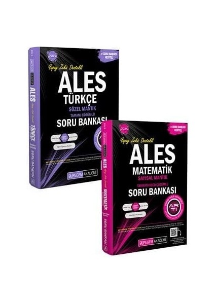 2025 ALES Türkçe Sözel Mantık - Matematik Sayısal Mantık Soru Bankası 2’li Set