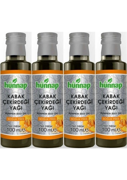 Kabak Çekirdeği Yağı 100ML (Soğuk Press) (4 Lü Set)