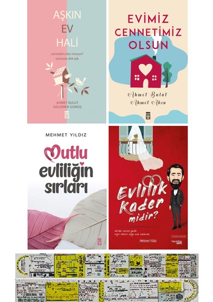 Mutlu Evliliğin Sırları+Evlilik Kader Midir+Aşkın Ev Hali+Evimiz Cennetimiz Olsun 4 Kitap Set