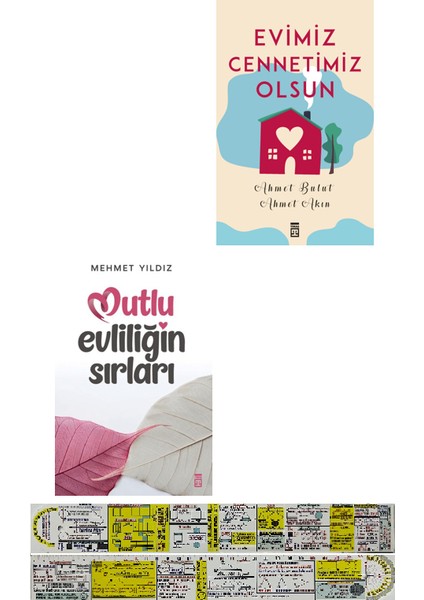 Evimiz Cennetimiz Olsun + Mutlu Evliliğin Sırları 2 Kitap Set Mehmet Yıldız Ahmet Bulut + Cetvel