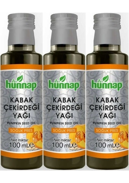 Kabak Çekirdeği Yağı 100ML (Soğuk Press) (3 Lü Set)