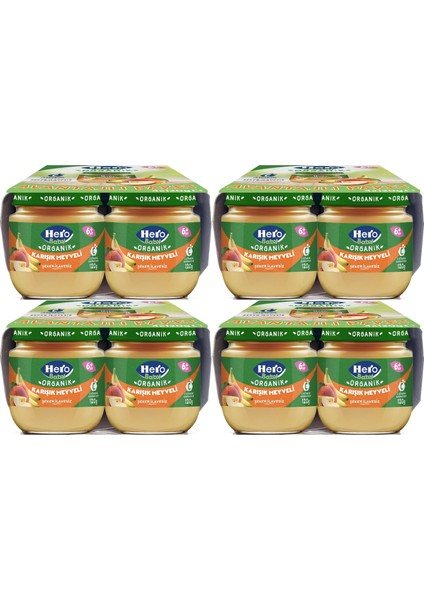 Kavanoz Maması 120 gr (16 Lı Set) Karışık Meyveli (4pk*4)