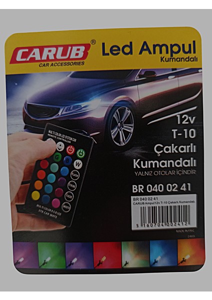 RGB-T10 T10 Rgb Kumandalı Renkli LED Ampul