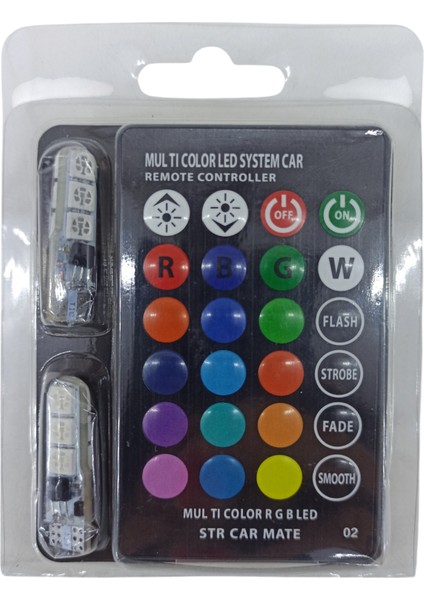 RGB-T10 T10 Rgb Kumandalı Renkli LED Ampul
