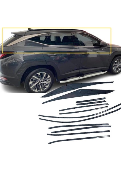 Hyundai Tucson Krom Cam Çerçevesi Set 2021- (12 Parça)