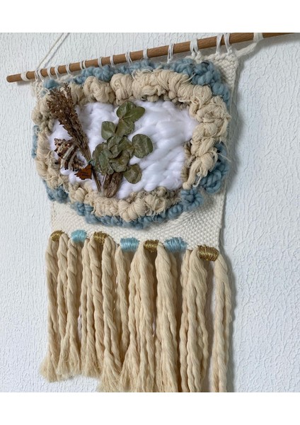 Gerilla Bahçesi Yapraklı Deniz Kapuklu Lavantalı Makrome Dekorasyon Duvar Süsü fiyatları