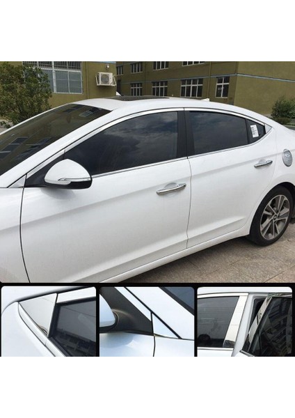 Hyundai Elantra Krom Cam Çerçevesi Set 2016-2019 (14 Parça)