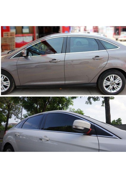 Ford Focus 3 Sedan Krom Cam Çerçevesi 2011-2017 (12 Parça) modelleri