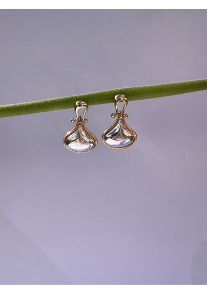 Vintage Gold ve Gümüş Detaylı Küpe