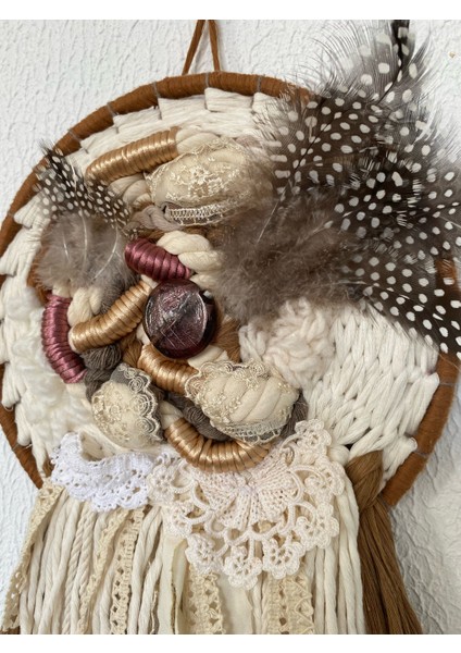 Kuş Yuvası Salon Dantelli Taşlı Kuş Tüylü Oturma Odası Yatak Odası Kahve Duvar Dekorasyonu modelleri