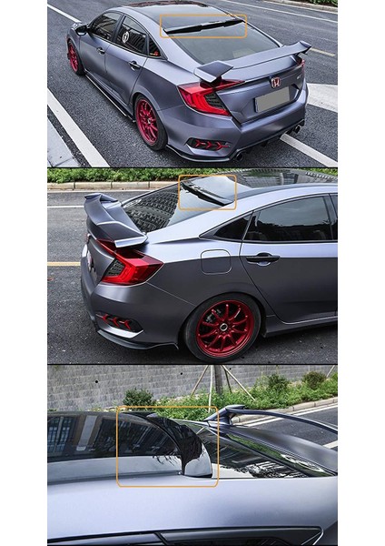 Honda Civic Fc5 Uyumlu Cam Üstü Rs Spoiler Piano Black