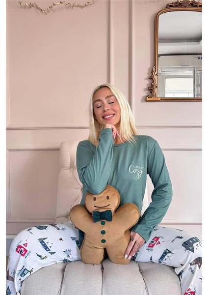 Yeşil Cozy Desenli Termal Kadın Pijama Takımı indirimleri