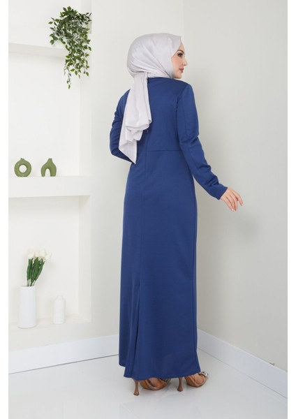 Kadın Giyim Abiye Moda Kemeri Taşlı Asimetrik Abiye Kalem Tesettür Elbise 2580 fırsatları