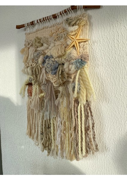 Hasat Dantelli Deniz Yıldızlı Makrome Ipli Duvar Dekorasyonu modelleri