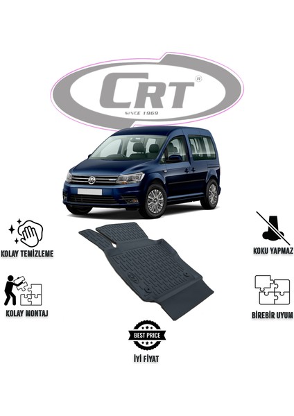 VW Caddy 2003-2021 TEK SOL 3D Araca Özel Paspas
