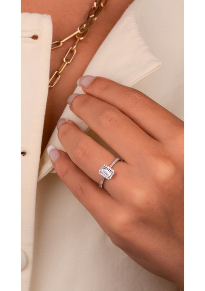 Gümüş Baget Tasarım Yüzük