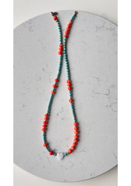 Mercan turkuaz kolye