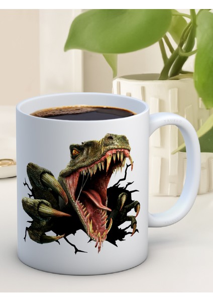 Baskılı Kupa Bardak Seramik Mug -Dinozor