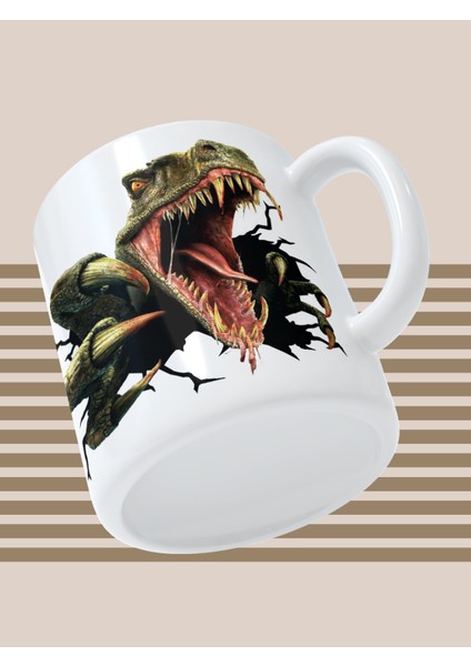 Baskılı Kupa Bardak Seramik Mug -Dinozor