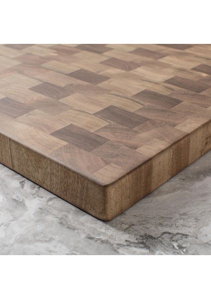 End Grain Ceviz El Yapımı Ahşap Kesme Tahtası | Sunum, Servis ve Dekoratif Kullanım