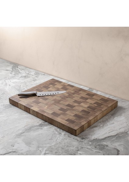 End Grain Ceviz El Yapımı Ahşap Kesme Tahtası | Sunum, Servis ve Dekoratif Kullanım