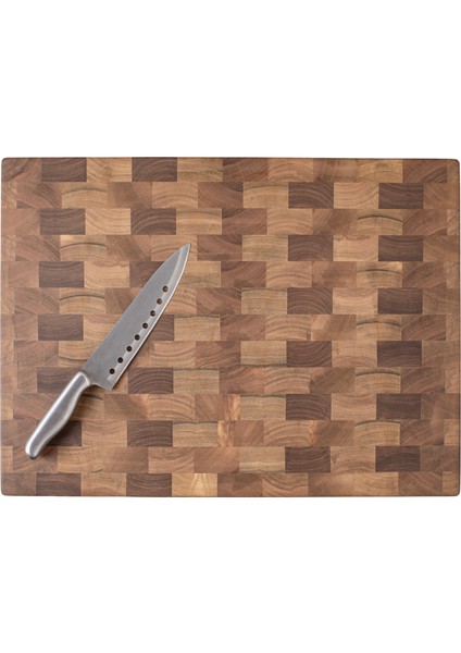 End Grain Ceviz El Yapımı Ahşap Kesme Tahtası | Sunum, Servis ve Dekoratif Kullanım