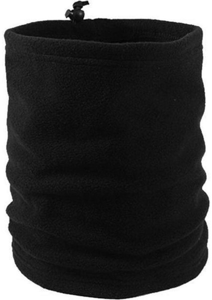 Unisex Siyah Kışlık Polar Parmaksız Eldiven - Polar Bere - Polar Boyunluk - Kulaklık - Atkı 5li Set