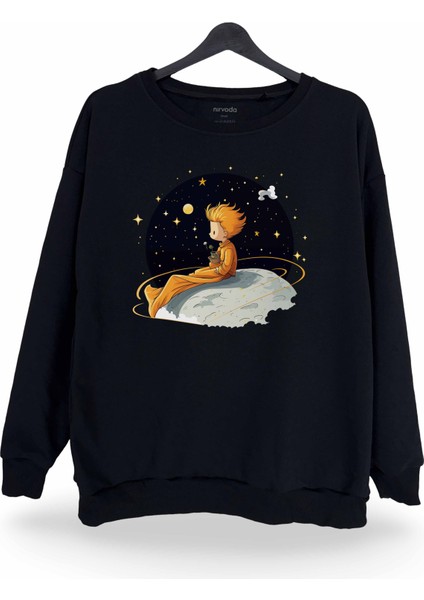 Küçük Prens Baskılı Unisex Oversize Sweatshirt