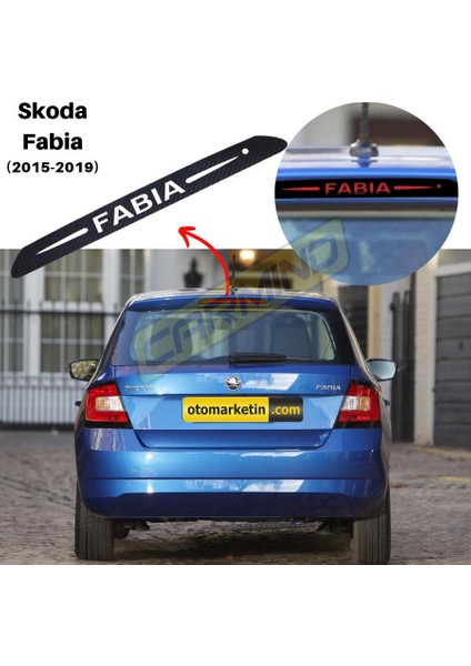 Skoda Fabia Karbon Arka Fren Stop Lambası Sticker 2016-2018