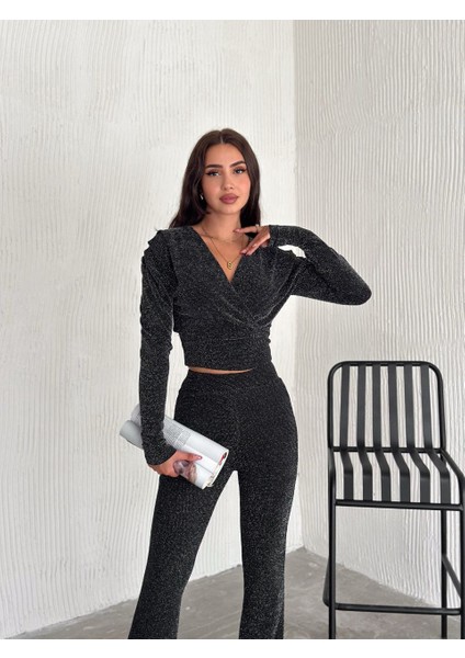 Kadın Simli Bluz - Pantolon Ikili Takım Trend fiyatları