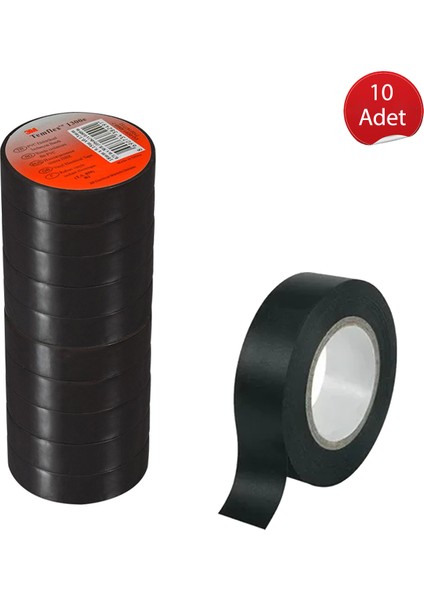 Elektrik Izola Bant 10 Adet Bant Elektrikçi Bantı Izole 1 Paket 20X10 Metre