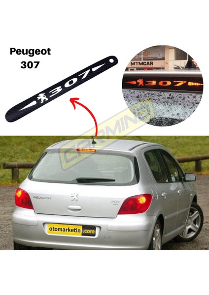 Peugeot 307 Karbon Arka Fren Stop Lambası Sticker