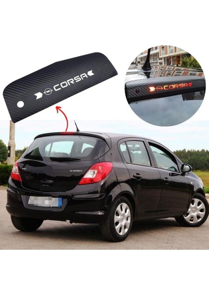 Opel Corsa D Karbon Arka Fren Stop Lambası Sticker