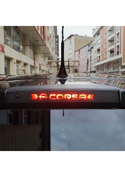 Opel Corsa D Karbon Arka Fren Stop Lambası Sticker