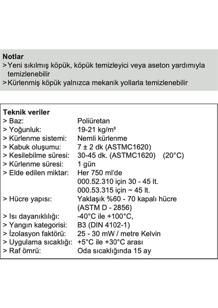 Poliüretan Köpük Adaptörlü 750ml 2'Li Avantaj Paket modelleri