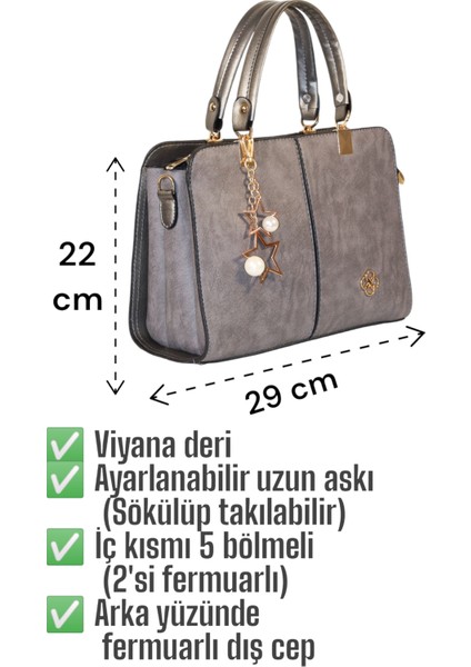 Viyana Deri Beş Bölmeli Omuz ve Kol Çantası Ayarlanabilir Uzun Askılı indirimleri