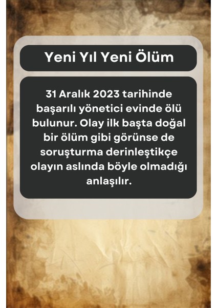 Dedektiflik Oyunu - Cinayet Oyunu - Dedektif Oyunu - Kutu Oyunları - Ikili Set fiyatları