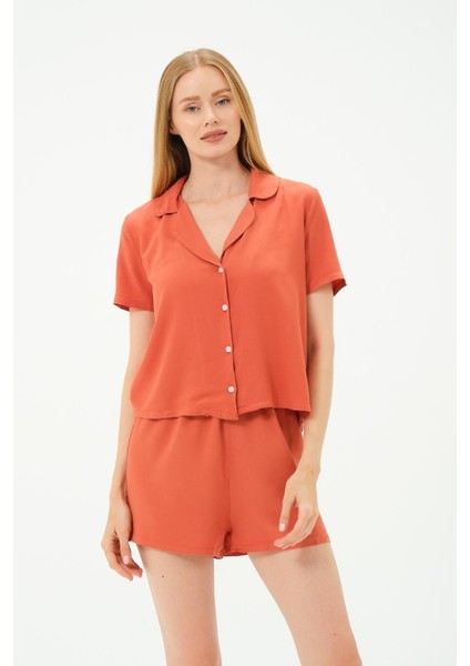 Viskon Gömlek Şort Takım 9156 Tarçın fiyatları